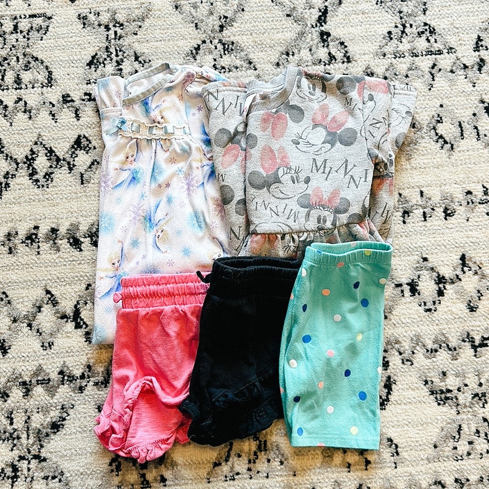 Girl's 5T Clothing Bundle | Shorts | PJ's | Dress